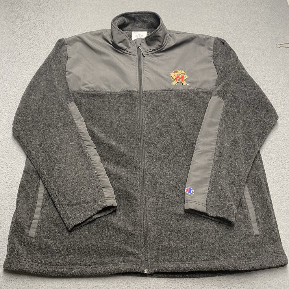 Maryland Terrapins Jacket Mens 2XL Gray NCAA College Champion Full Zip